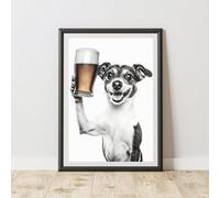 60 Second Makeover Limited Funny Jack Russell Drinking A Pint Print A3 Size