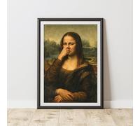60 Second Makeover Limited Funny Mona Lisa Bathroom Print Toilet Humour Wall Art Prints Posters Bathroom Pictures Holding Her Nose Home Decoration Lavatory Home Decor - A5
