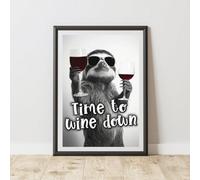 60 Second Makeover Limited Funny Sloth Time To Wine Down Print A3 Size