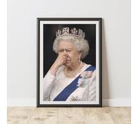 60 Second Makeover Limited Funny The Queen Bathroom Print Toilet Humour Wall Art Prints Posters Bathroom Pictures Holding Her Nose Home Decoration Lavatory Home Decor - A3