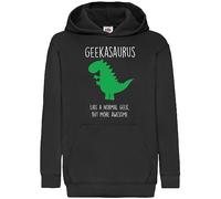 60 Second Makeover Limited Geek Dinosaur Geekasaurus Black Hoodie Geek Boyfriend Funny