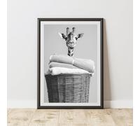 60 Second Makeover Limited Giraffe In Laundry Basket Print Wall Art Utility Room Accessories Bathroom Art Home Decoration Laundry Room Wall Decor Bathroom Accessories No Frame - A3