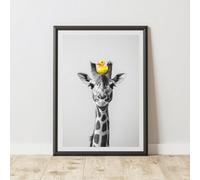 60 Second Makeover Limited Giraffe Rubber Duck On Head Quirky Animal Print A3 Size
