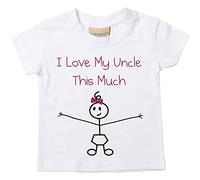 60 Second Makeover Limited Girls I Love My Uncle This Much Tshirt Baby Toddler Kids Uncle Gifts from Niece Gifts Fathers Day 5-6 Years White