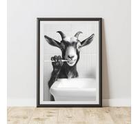60 Second Makeover Limited Goat Brushing Teeth Animal Print A4 Size