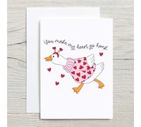 60 Second Makeover Limited Goose You Make My Heart Go Honk Card Valentine's Day Anniversary Card for Boyfriend Girlfriend Husband Wife Funny Pun Greeting Card