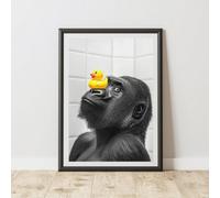 60 Second Makeover Limited Gorilla Rubber Duck Nose Quirky Animal Print A4 Size