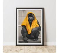 60 Second Makeover Limited Gorilla Yellow Towel Quirky Animal Print A4 Size