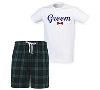 60 Second Makeover Limited Groom Mens Pyjamas Set Tartan Short Wedding Gifts For Couple Pjs Mr And Mrs Gifts For Couples Mens Nightwear Pajamas For Men Green - Medium
