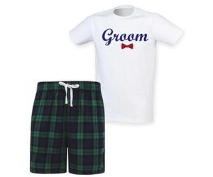 60 Second Makeover Limited Groom Mens Pyjamas Set Tartan Short Wedding Gifts For Couple Pjs Mr And Mrs Gifts For Couples Mens Nightwear Pajamas For Men Green - Large