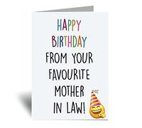 60 Second Makeover Limited Happy Birthday From Your Favourite Mother in Law Card Greeting Card