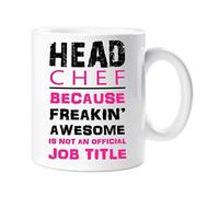 60 Second Makeover Limited Head Chef Mug Pink Novelty Funny Mug Awesome Isn't an Offical Job Title Present Chef Gifts Cooking Accessories Cooking Cookery Cook Kitchen