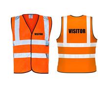 60 Second Makeover Limited Hi Vis Vest Orange High Vis Vests Visitor Safety Wear High Visibility Workwear Building Site Hi Viz Reflective Clothing For Men Construction Factory Warehouse - XX Large