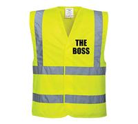 60 Second Makeover Limited Hi Viz Yellow Vis Vests The Boss Safety High Visibility Building Site Novelty Workwear