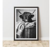 60 Second Makeover Limited Highland Cow Laundry Basket Wall Art Bedroom Print Dressing Room Decor Posters Room Decor Aesthetic Bedroom Posters & Prints Picture - A4