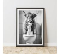 60 Second Makeover Limited Highland Cow Toilet Rolls Quirky Animal Print A3 Size