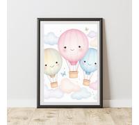 60 Second Makeover Limited Hot Air Balloons Print Wall Art Posters Cute Room Decor Poster Wall Pictures Nursery Decor Bedroom Accessories Picture - A4