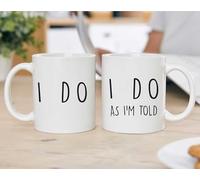 60 Second Makeover Limited I Do, I Do As I'm Told Mug Set Husband Wife Wedding Gifts Engagaement Gifts for Couples Valentines Day Birthday Bride and Groom Present