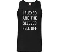60 Second Makeover Limited I Flexed and The Sleeves Fell Off Black Vest Top Sizes S to XXL Boyfriend Present Novelty Funny Brother Birthday Present