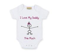 60 Second Makeover Limited I Love My Daddy This Much Girls White Baby Grow Father's Day Daddy Gifts From Daughter Babygro New Baby Gift Stick Person 0-3 Months
