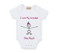 60 Second Makeover Limited I Love My Grandad This Much Girls White Baby Grow Babygro New Baby Gift Stick Person 3-6 months