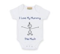 60 Second Makeover Limited I Love My Mummy This Much Boys White Babygrow Baby Boy Gifts Babygro New Baby Clothes Gift Stick Person Mothers Day Present 0-3 months