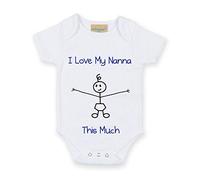 60 Second Makeover Limited I Love My Nanna This Much Boys White Baby Grow Babygro New Baby Gift Stick Person 0-3 Months