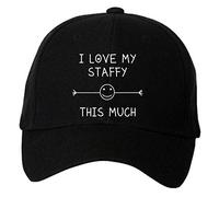 60 Second Makeover Limited I Love My Staffy This Much Black Cap Baseball Funny Dad Boyfriend Friend Present Staffordshire Bull Terrier