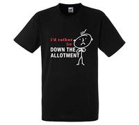 60 Second Makeover Limited I'd Rather Be Down The Allotment Men's Black Tshirt Size - M