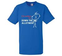 60 Second Makeover Limited I'd Rather Be Down The Allotment Men's Royal Blue Tshirt