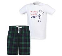 60 Second Makeover Limited I'd Rather Be Playing Golf Mens Tartan Short Mens Pyjamas Set Golf Accessories Golfing Gifts Pijamas Pajamas Pjamas PJs Green Small