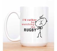 I'd Rather Be Watching The Rugby Man Mug 60 SECOND MAKEOVER White One Size