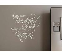 60 Second Makeover Limited If You Want Breakfast in Bed Sleep in The Kitchen Novelty Kitchen Wall Sticker Decal Funny Gift