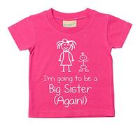 60 Second Makeover Limited I'm Going to Be a Big Sister (Again!) T Shirt Big Sister to Be Announcement Ideas Tee Top New Baby Gifts for Siblings Pink Tshirt Size 7-8 Years
