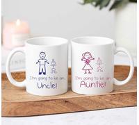 60 Second Makeover Limited I'm Going to be an Auntie I'm Going to be an Uncle Mug Set Stick Person People Cup New Baby