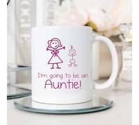 60 Second Makeover Limited I'm Going to Be an Auntie Mug New Baby Announcement Auntie Gifts Aunty Gift Aunt Presents Girl Stick Person People Cup Pregnancy Announcement