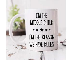 60 Second Makeover Limited I'm in The Middle I'm The Reason We Have Rules Mug Sibling Rivalry Birthday Gift Christmas Novelty Humour Funny Brothers