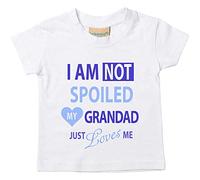 60 Second Makeover Limited I'm Not Spoiled My Grandad Just Loves Me Boys Funny Tshirt Grandson Gifts from Grandparents Grand Son Grandad Birthday Gifts Fathers Day Grandfather 3-4 Yrs White