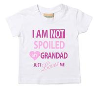 60 Second Makeover Limited I'm Not Spoiled My Grandad Just Loves Me Girls Funny Tshirt Granddaughter Gifts Grandad Birthday Gifts Grand Daughter Birthday Present White Tshirt 7-8 Yrs