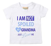 60 Second Makeover Limited I'm Not Spoiled My Grandma Just Loves Me Boys Funny Tshirt Baby Toddler Kids Grandson Gifts Grandma Gifts From Grandson Grand Son Grand Mother Grandmother Present 6-12 Mths