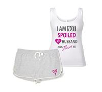 60 Second Makeover Limited I'm Not Spoiled My Husband Just Loves Me Pyjama Set PJ's Loungewear Grey and White Wife