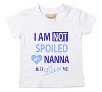 60 Second Makeover Limited I'm Not Spoiled My Nanna Just Loves Me Boys Funny Tshirt Baby Toddler Kids Grandson Gifts Nanna Gifts Grand Son Present for Grandchildren 3-4 Yrs White