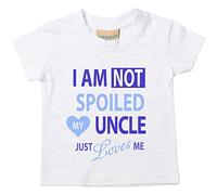 60 Second Makeover Limited I'm Not Spoiled My Uncle Just Loves Me Boys Funny Tshirt Favourite Nephew Gifts Uncle Gifts from Nephew Kids Toddle Baby T-Shirt Funny Present 0-6 Mths White