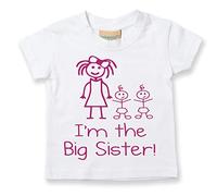 60 Second Makeover Limited I'm The Big Sister Twins Tshirt White Kids Tshirt