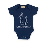 60 Second Makeover Limited I'm The Little Brother Navy Blue Baby Grow Cute Stick people Bodysuit New Baby Little Brother Boys Gift