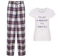 60 Second Makeover Limited It's Not A Hangover It's Vodka Flu Pyjamas For Women Ladies Pjs Pajamas Pjamas Tartan Trouser Bottoms Vodka Gifts Pyjama Family Matching Pink - X Large