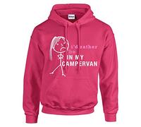 60 Second Makeover Limited Ladies I'd Rather Be In My Campervan Hoodie Hoody Jumper Top Available in Black, White and Pink Present Valentines Birth Size - XXL