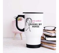 60 Second Makeover Limited Ladies I'd Rather Be Riding My Horse Stainless Steel Travel Mug Horse Gifts for Equestrian Gifts Coffee Cup Travel Mug with Handle Flask for Hot Drink