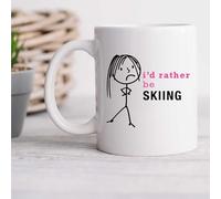 60 Second Makeover Limited Ladies I'd Rather Be Skiing Mug Ski Gifts Snowboard Skiing Accessories Skiier Cup Mum Friend Auntie Ski Accessories for Women 11oz Ceramic Coffee Cup