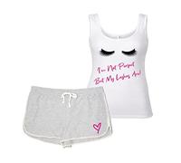 60 Second Makeover Limited Lashes I'm Not Perfect But My Lashes Are Pyjama Set Friends PJ's False Lashes Extensions Lounge Wear Grey and White